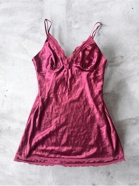 Victoria's Secret Magenta Satin Slip Top